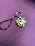 Colored Pebble Heart Lanyard