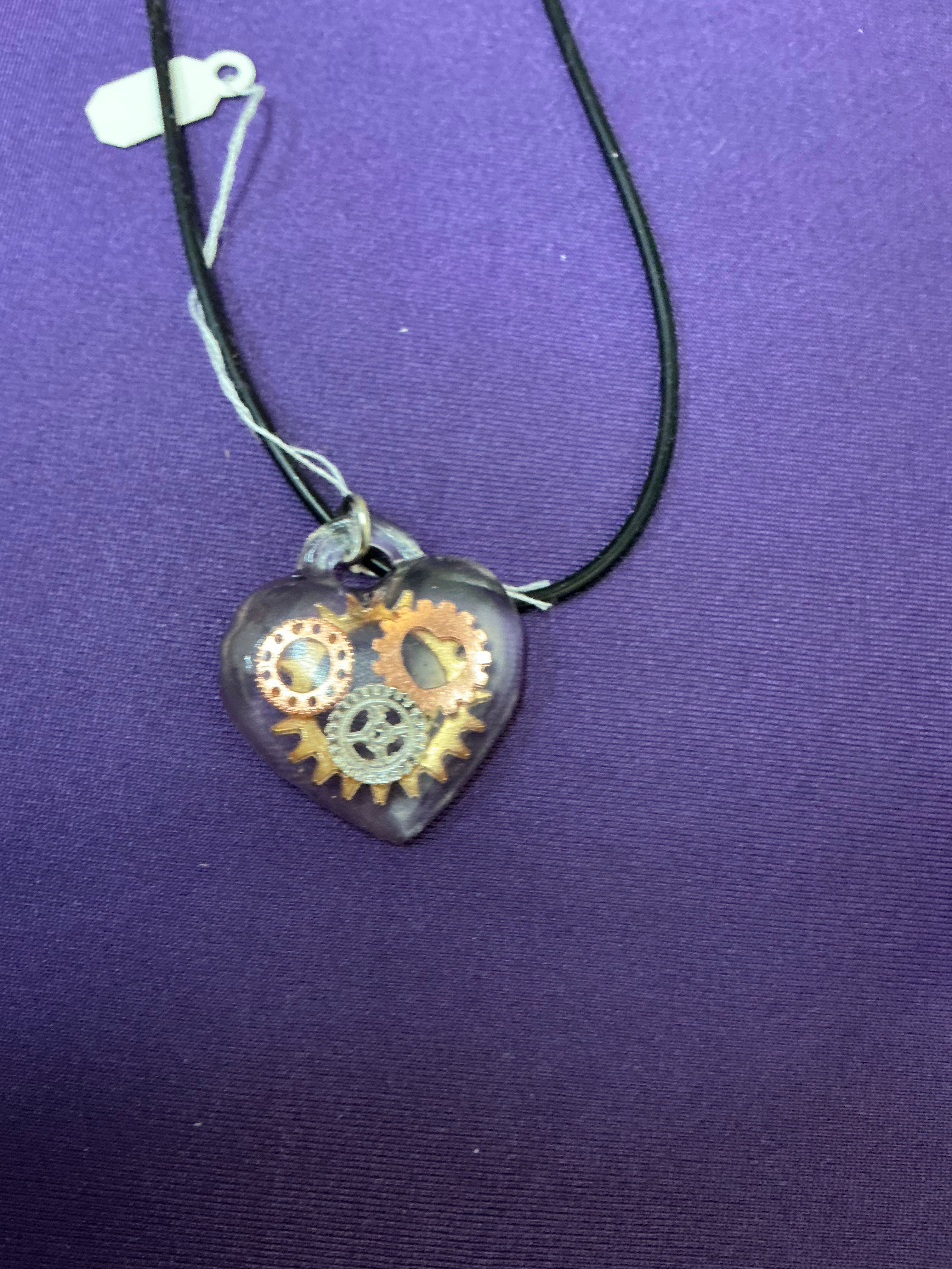 Small Steampunk Heart Necklace